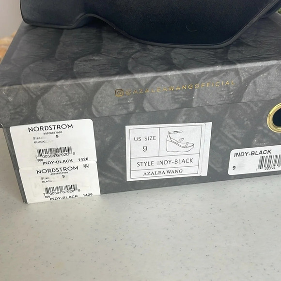 AZALEA WANG TOUCH THE SKY WEDGE SANDAL IN Black Sz 9 - Picture 9 of 9